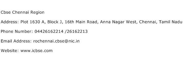 Cbse Chennai Region Address Contact Number