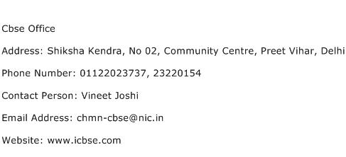 Cbse Office Address Contact Number