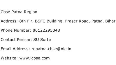 Cbse Patna Region Address Contact Number