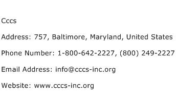 Cccs Address Contact Number
