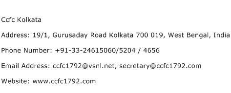 Ccfc Kolkata Address Contact Number