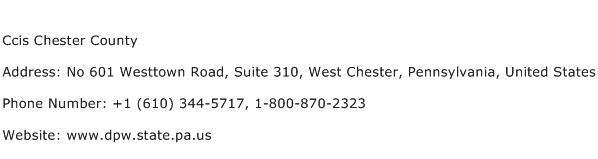Ccis Chester County Address Contact Number