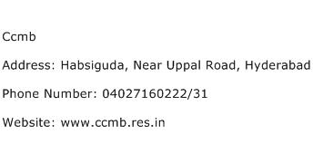 Ccmb Address Contact Number