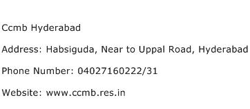 Ccmb Hyderabad Address Contact Number