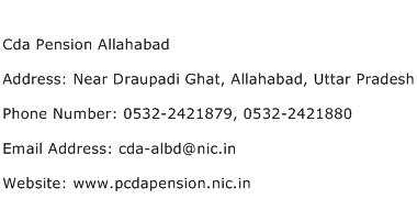 Cda Pension Allahabad Address Contact Number