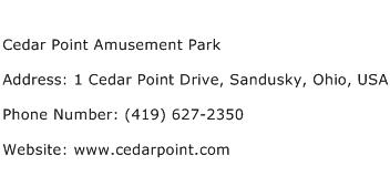 Cedar Point Amusement Park Address Contact Number