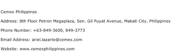 Cemex Philippines Address Contact Number