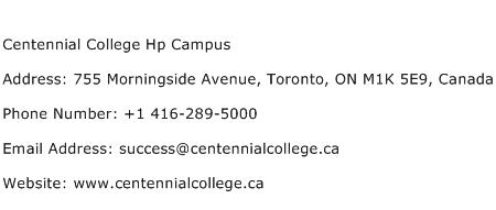 Centennial College Hp Campus Address Contact Number