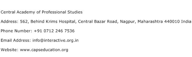 Central Academy of Professional Studies Address Contact Number