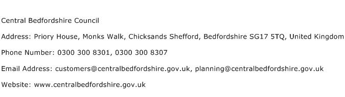 Central Bedfordshire Council Address Contact Number
