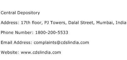 Central Depository Address Contact Number
