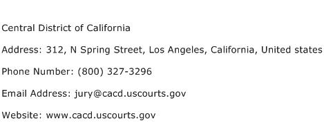 Central District of California Address Contact Number
