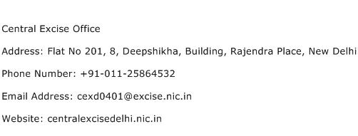 Central Excise Office Address Contact Number