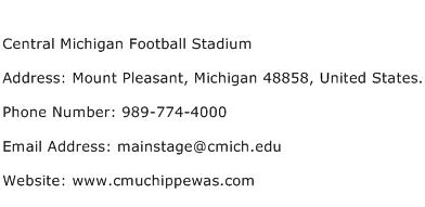 Central Michigan Football Stadium Address Contact Number
