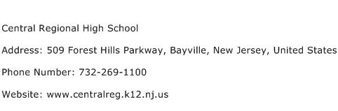 Central Regional High School Address Contact Number