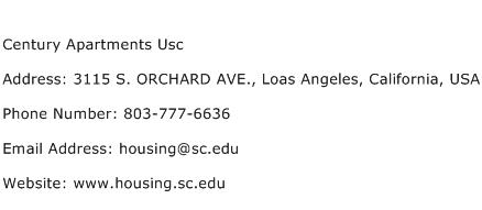Century Apartments Usc Address Contact Number