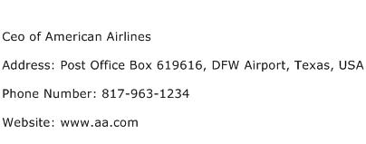 Ceo of American Airlines Address Contact Number