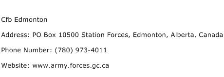 Cfb Edmonton Address Contact Number