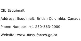 Cfb Esquimalt Address Contact Number