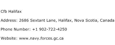 Cfb Halifax Address Contact Number