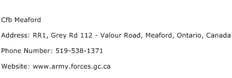 Cfb Meaford Address Contact Number