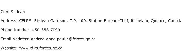 Cflrs St Jean Address Contact Number