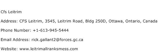 Cfs Leitrim Address Contact Number