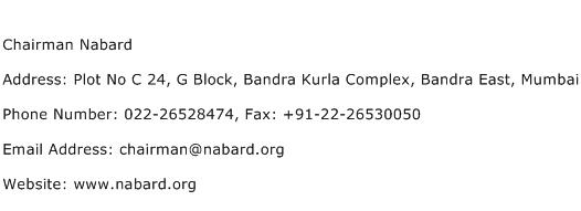 Chairman Nabard Address Contact Number