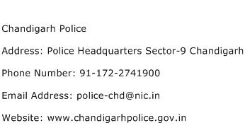 Chandigarh Police Address Contact Number