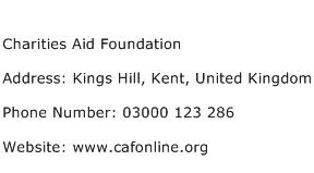 Charities Aid Foundation Address Contact Number