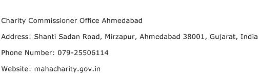 Charity Commissioner Office Ahmedabad Address Contact Number