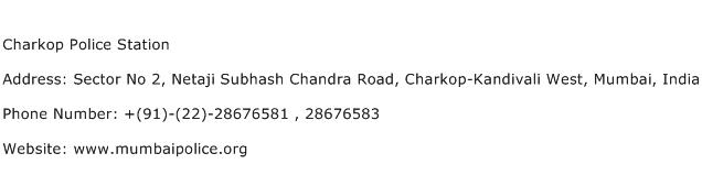 Charkop Police Station Address Contact Number