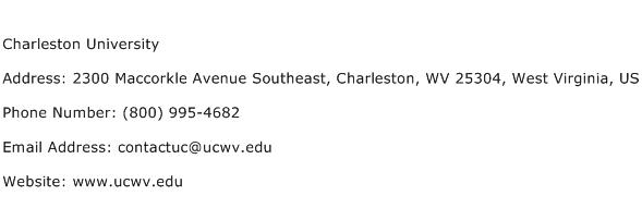 Charleston University Address Contact Number