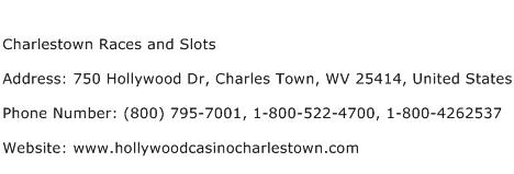 Charlestown Races and Slots Address Contact Number