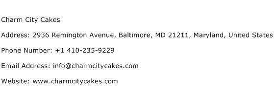 Charm City Cakes Address Contact Number