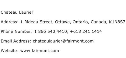 Chateau Laurier Address Contact Number