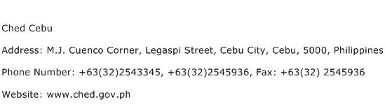 Ched Cebu Address Contact Number