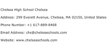 Chelsea High School Chelsea Address Contact Number