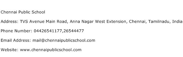 Chennai Public School Address Contact Number