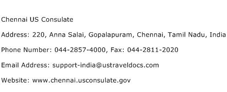 Chennai US Consulate Address Contact Number