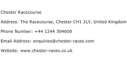 Chester Racecourse Address Contact Number