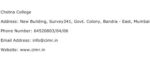Chetna College Address Contact Number