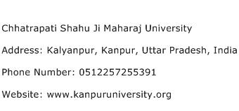 Chhatrapati Shahu Ji Maharaj University Address Contact Number