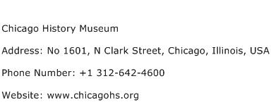 Chicago History Museum Address Contact Number