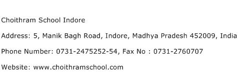 Choithram School Indore Address Contact Number