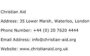 Christian Aid Address Contact Number