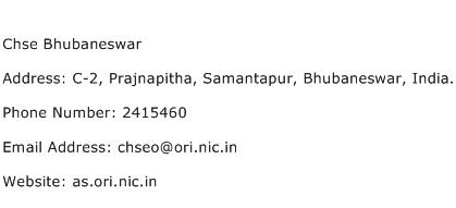 Chse Bhubaneswar Address Contact Number