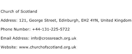Church of Scotland Address Contact Number