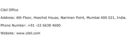 Cibil Office Address Contact Number