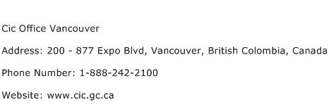 Cic Office Vancouver Address Contact Number